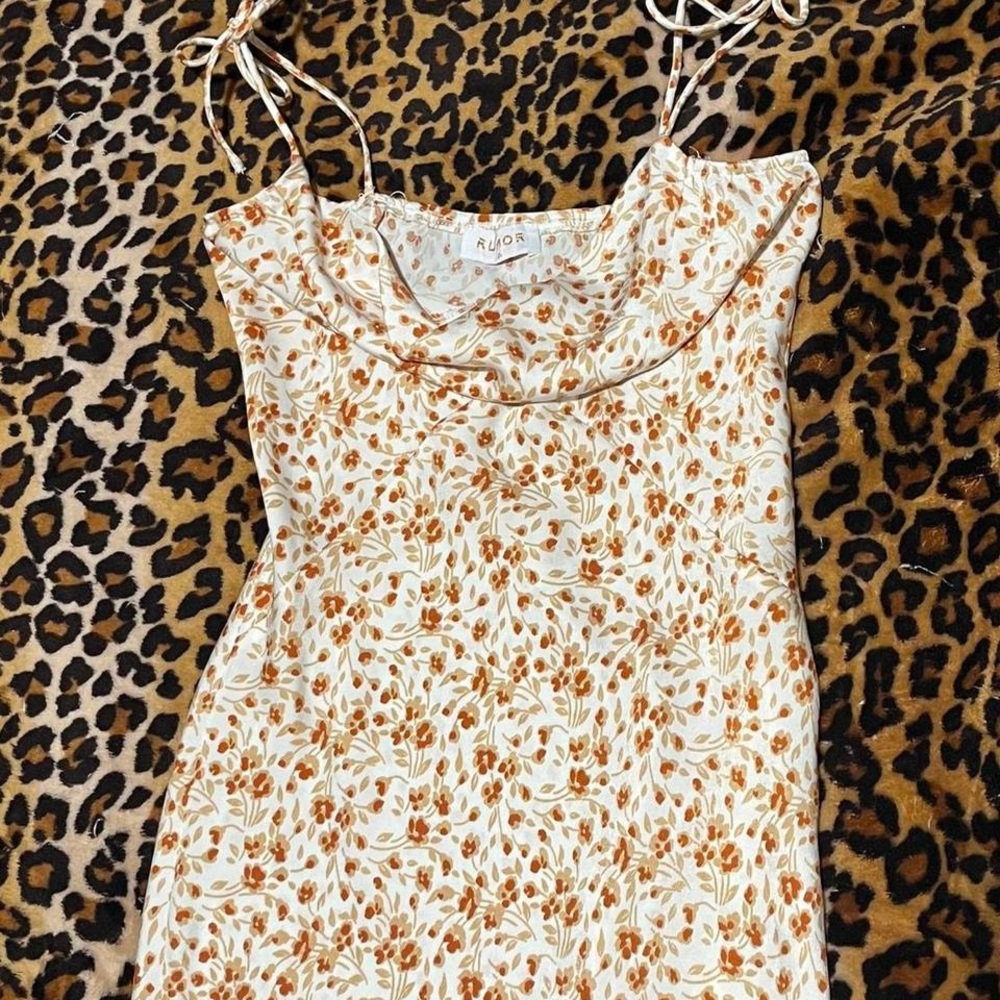 Verge Girl / Rumor Satin Floral Cowl Neck Midi Dress - Picture 4 of 4